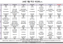 7월 4주차 식단표