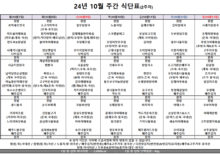 10월 2주차 식단표