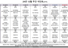 12월 2주차 식단표