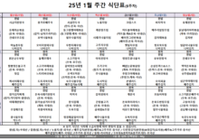 1월 5주차 식단표